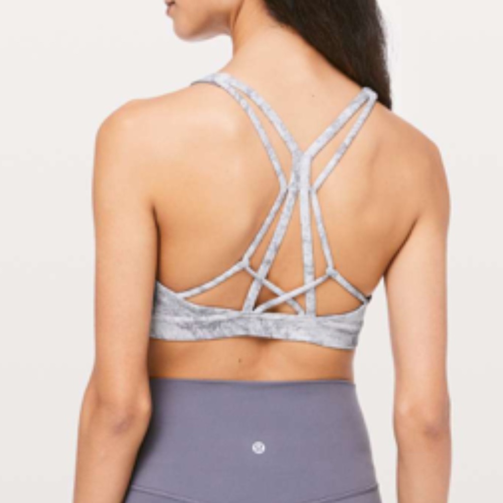 Lululemon Flow Freely Bra in Washed Marble Alpine White Silverscreen